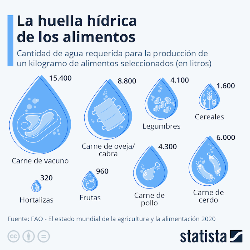 ¿Cuántos litros de agua se necesitan para la ganadería?
